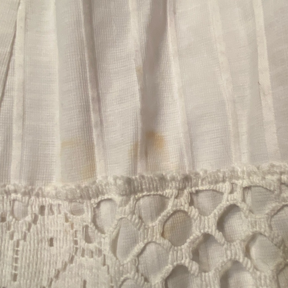 Vintage Boho Lace Maxi Dress Bell elbow length sleeves square Neck size 11/12 - Picture 10 of 12